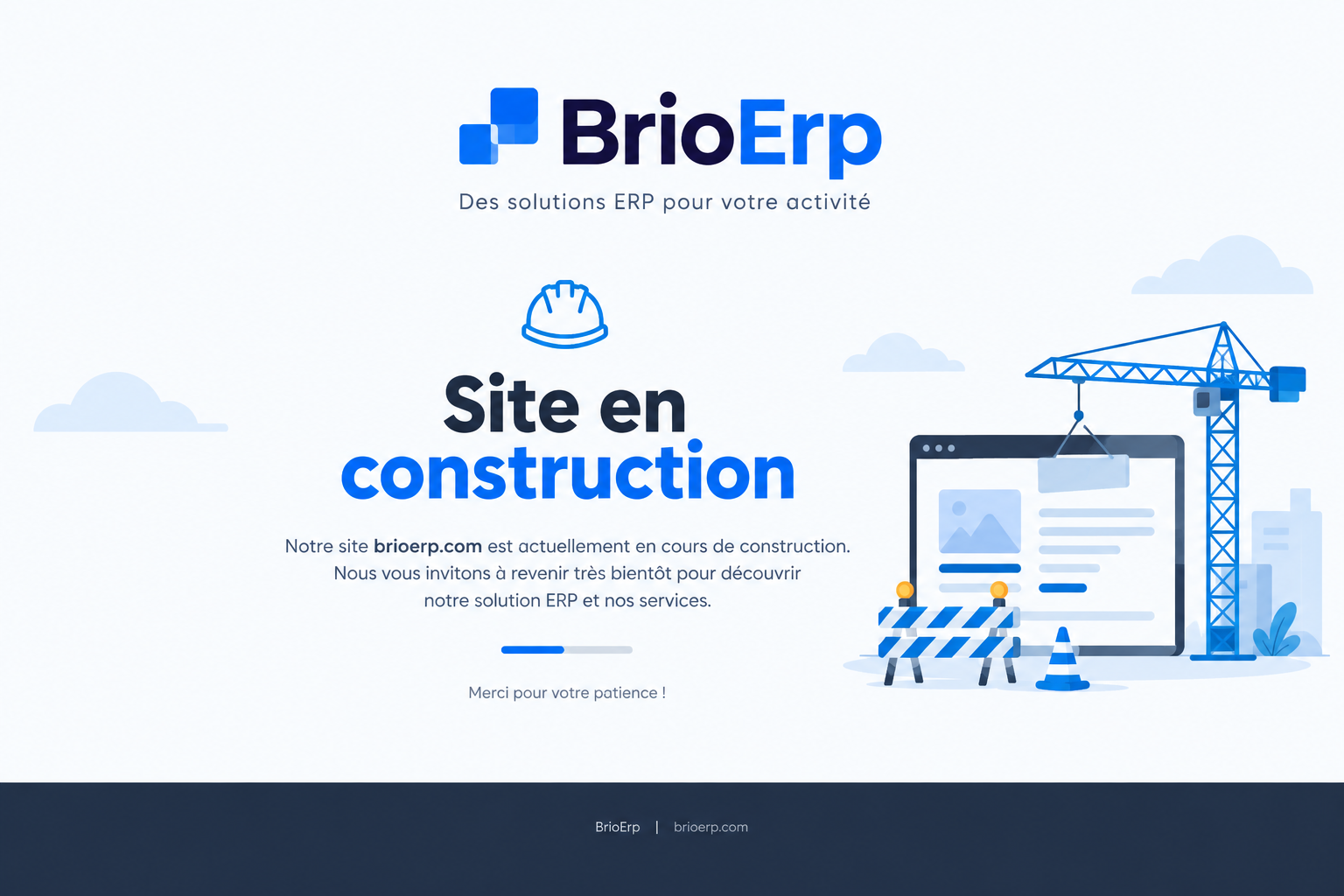Illustration du site BrioErp en construction